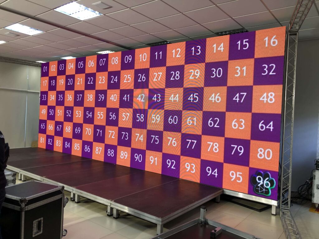 Painel LED numerado - backdrop evento